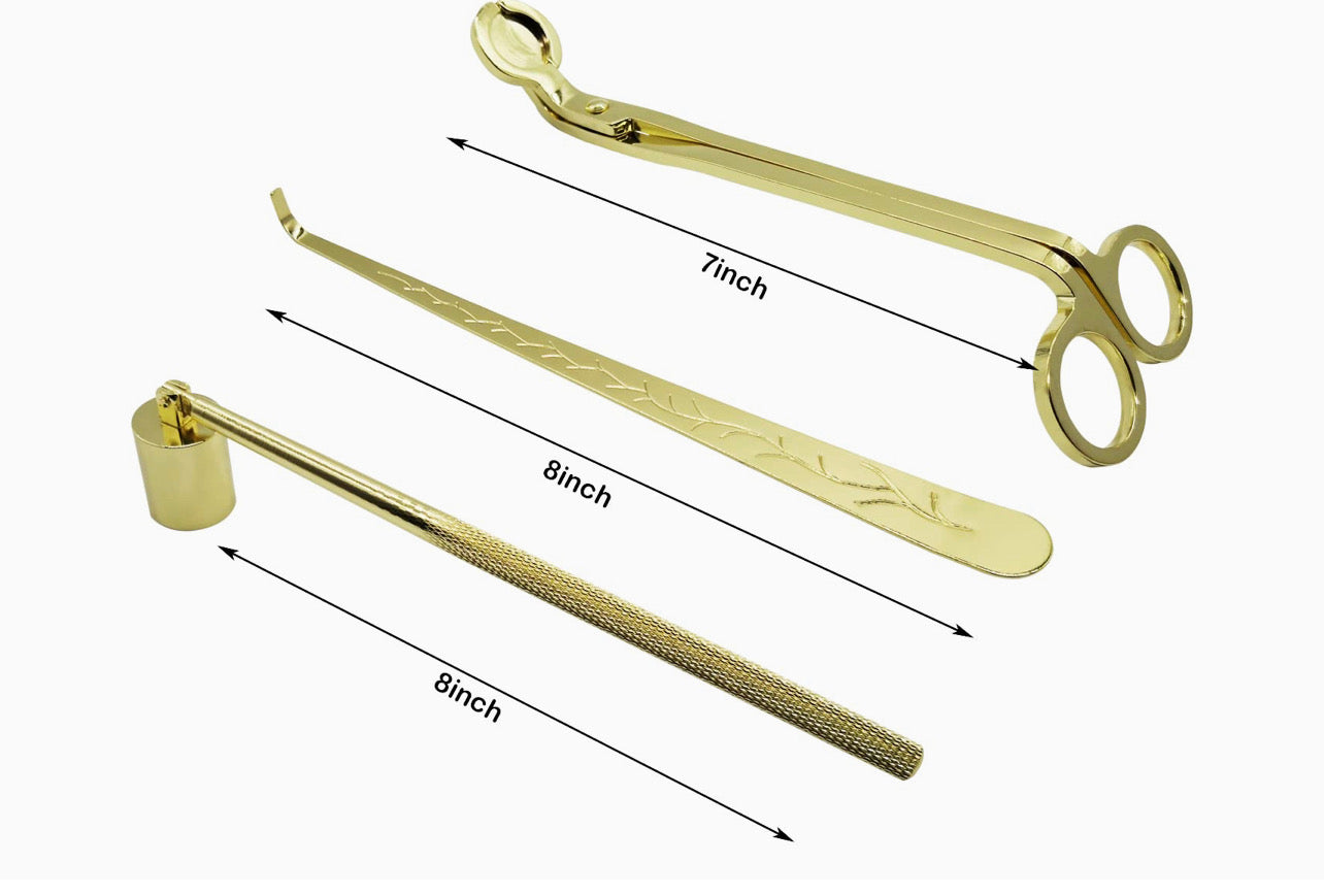 CANDLE CARE SET GOLD