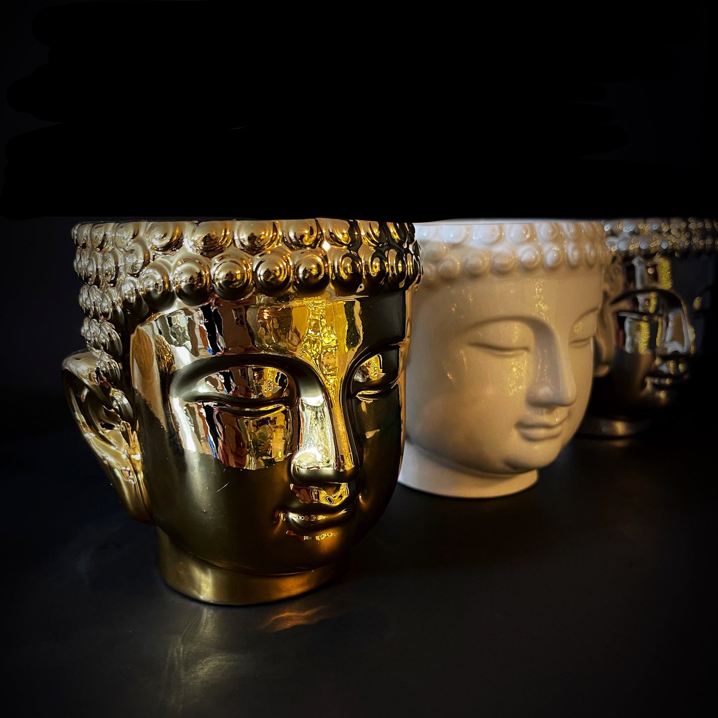 Silver Buddha Candle