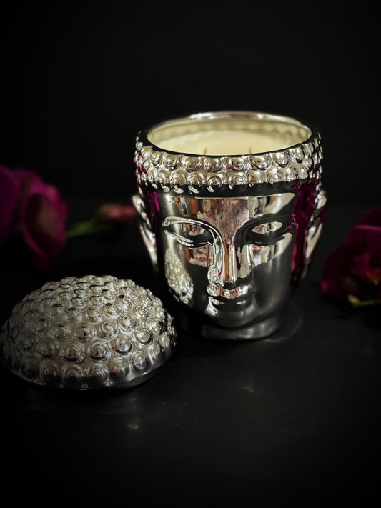 Silver Buddha Candle
