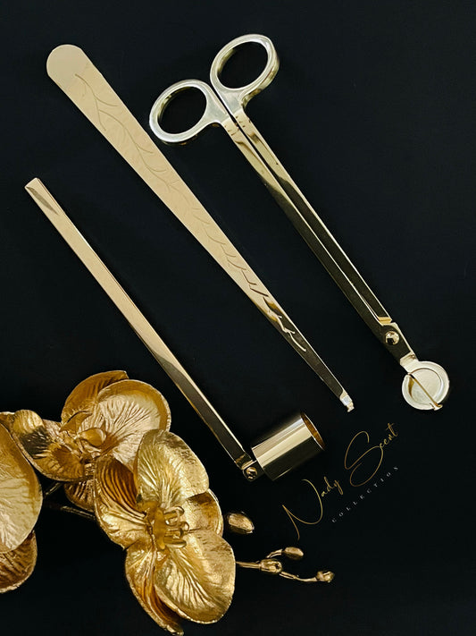 CANDLE CARE SET GOLD