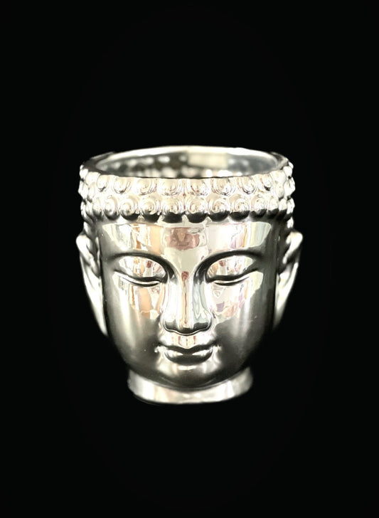 Silver Buddha Candle